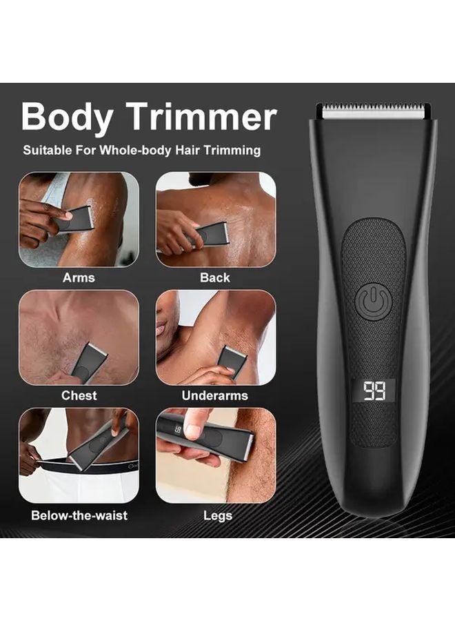 Black MIGUAN Digital Display Body Hair Trimmer USB C Rechargeable Cordless for Men and Women - Image 2